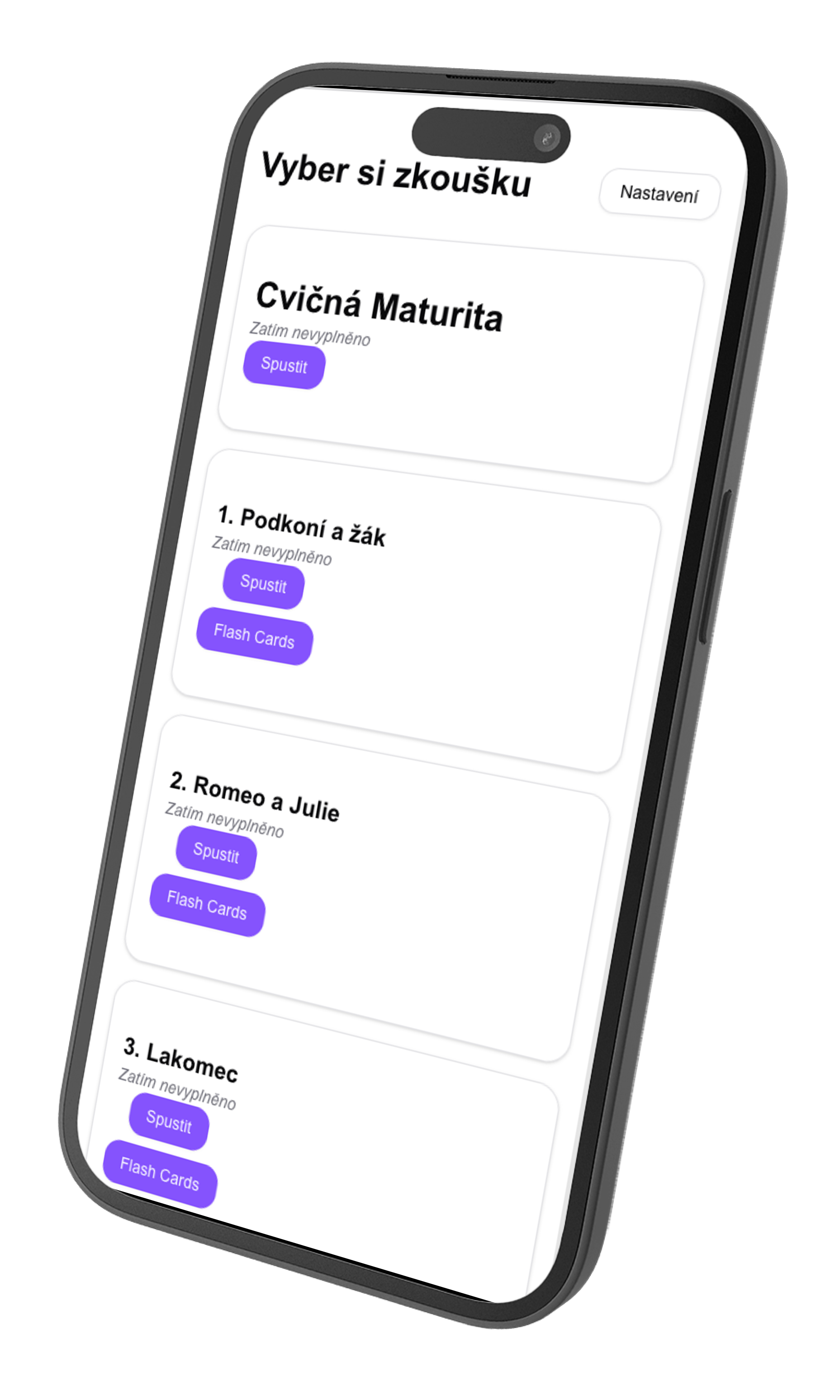 První verze aplikace